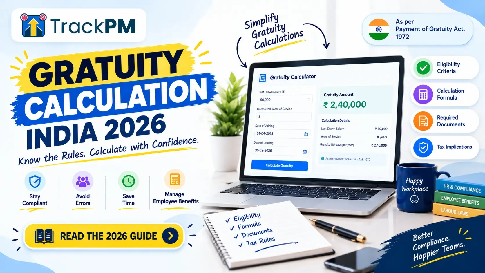 Gratuity Calculation India 2026 — Formula, Eligibility and New Rules