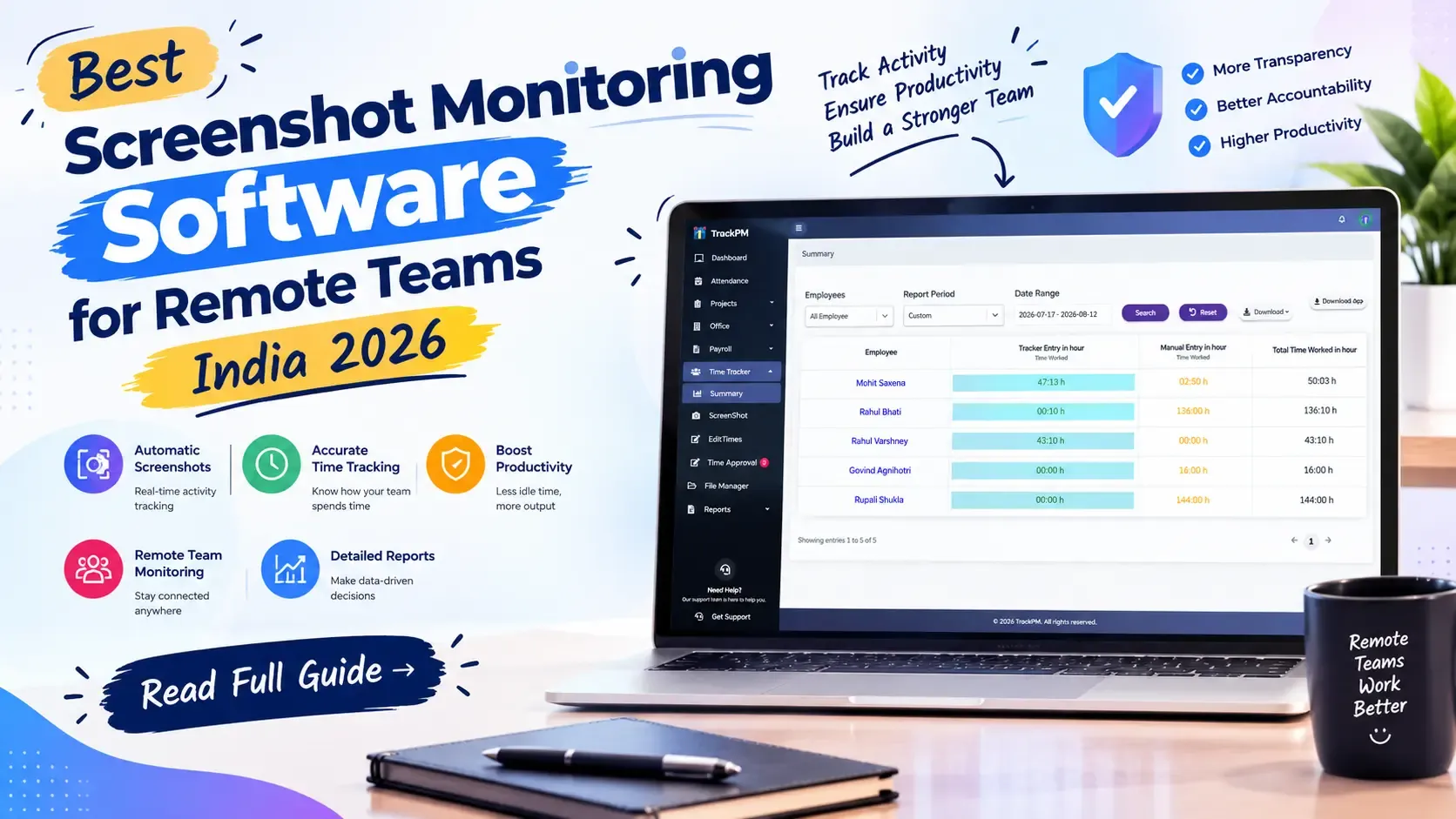 Best Screenshot Monitoring Software for Remote Teams India 2026