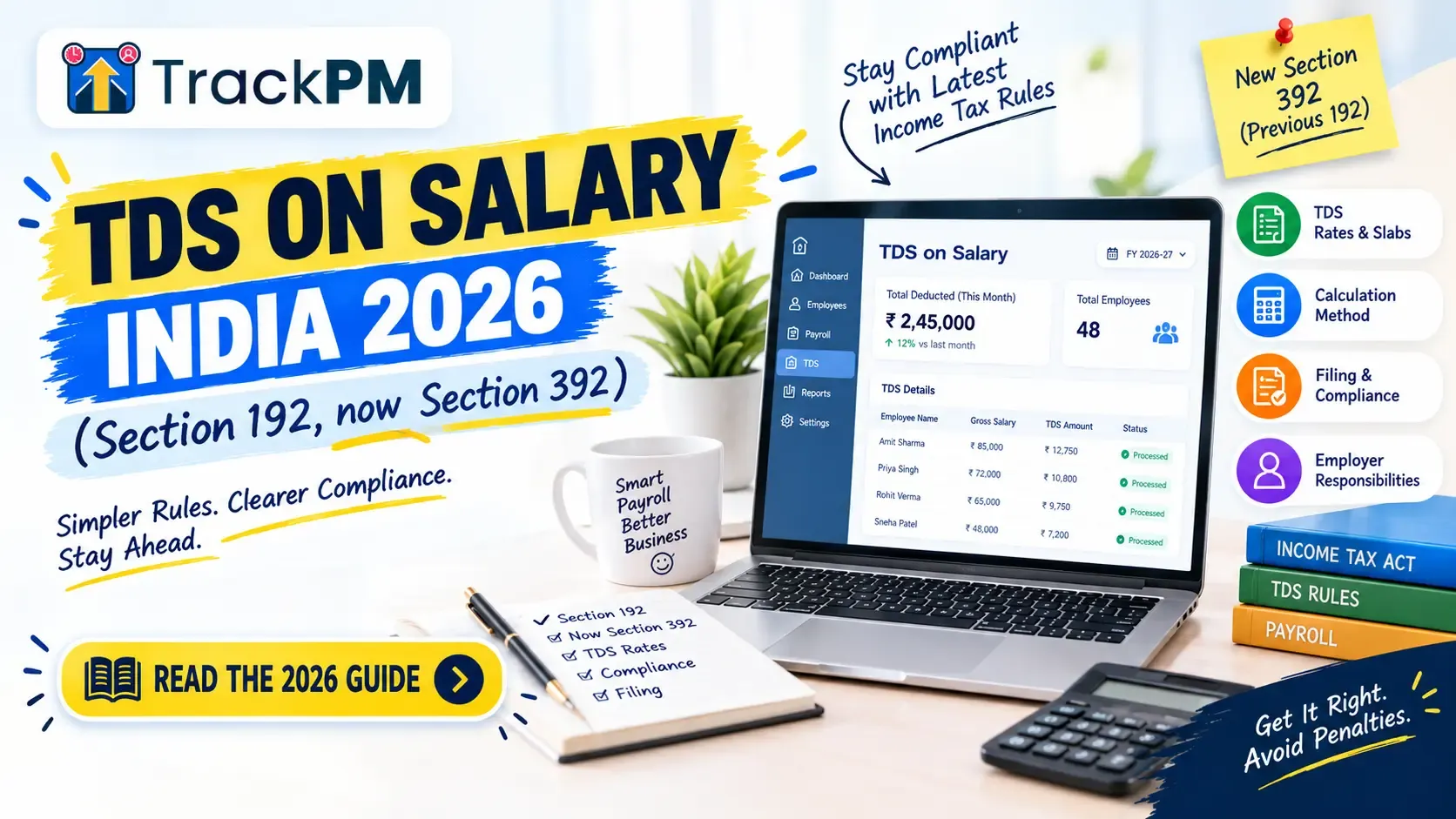 TDS on Salary India 2026 — Section 192 (Now Section 392) Guide for Employers