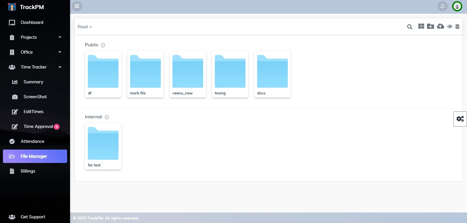 TrackPM file manager